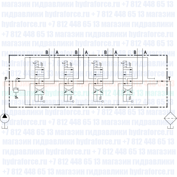 Q45/4 F1SR(250)-4х111A1/D41-F3D-12 V.DC, код 045040111053001 (Galtech, Италия) Гидрораспределитель моноблочный с электроуправлением 12 В и дублирующим ручным управлением, 4-х секционный, номинальный расход 60 л/мин, с регулируемым предохранительным клапаном 201-380 бар (настройка на 250 бар), в комплекте с рукоятками