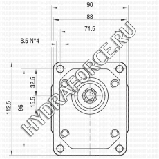 GHP2 шестерёнчатый насос второй группы (4,5 см3 - 35,2 см3), фланец Ø = 36,5 мм, 96x72 мм (Marzocchi Pompe, Италия)
