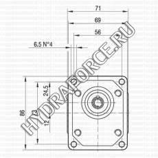 GHP1 шестерёнчатый насос первой группы (1,4 см3 - 13,8 см3), фланец Ø = 30 мм, 73x56 мм (Marzocchi Pompe, Италия)