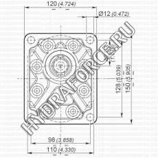 3GPG (3GP-G) шестерёнчатый насос третьей группы (19,0 см3 - 61,1 см3), фланец Ø = 50,8 мм, 128x98 мм (Galtech, Италия)
