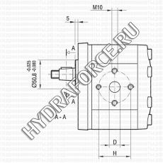 GHP3 шестерёнчатый насос третьей группы (20 см3 - 87 см3), фланец Ø = 50,8 мм, 128x98 мм (Marzocchi Pompe, Италия)